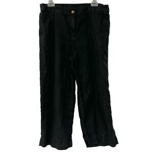 J Jill Love Linen Black Pants Relaxed Stretch Waist Pockets Women’s Sz Petite M